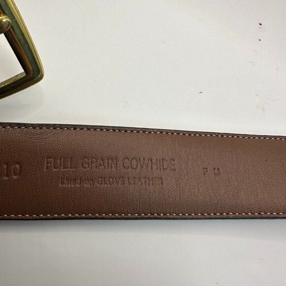 Roundtree Yorke Belt Mens 44 Black Leather Full Grain Cowhide Solid Brass Buckle - Picture 9 of 12